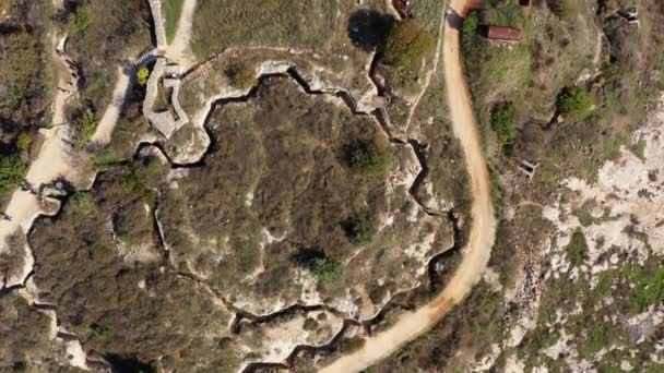塹壕を巻き 空中の景色を持つ城国立公園独立戦争中にエルサレムに突破するための闘争の象徴 — ストック動画