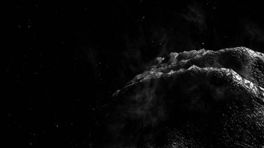 Uzayda 3d boyutlandırılmış dev göktaşı taşı