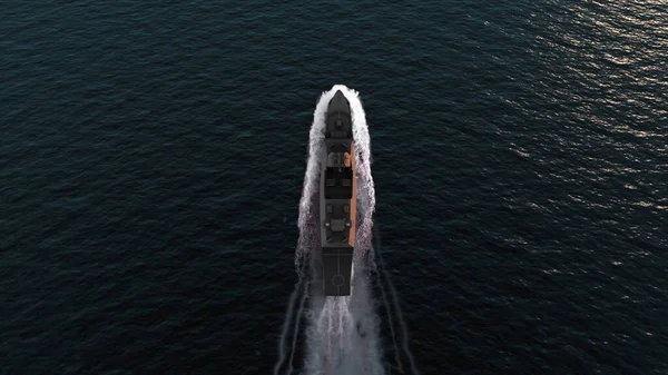 Navy Ship Sea Aerial Viewbirds Eye View Warship Ocean — Stock Photo, Image