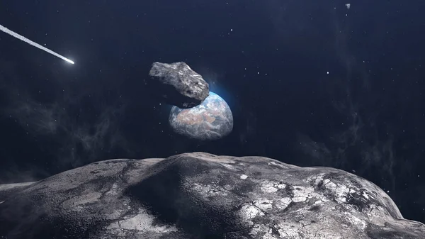 소행성이 지구로 향하다 — 스톡 사진