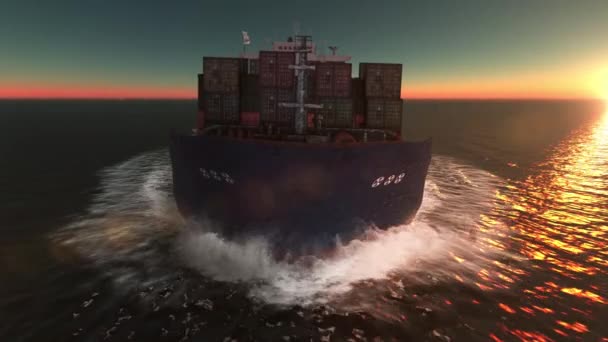 화물선에는 망망대해를 항해하는 프런트 컨테이너 선박은 바다를 가로질러 화물을 배달이요 — 비디오