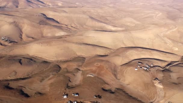 사막에 베두인족 Aerial Viewdrone 영상이 이스라엘의 Maale Adumim Aerial 베두인족 — 비디오