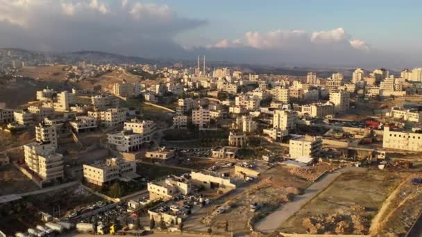Palestyna Miasto Eizariya Meczetem Widok Lotu Ptaka Blisko Jerozolimy Maale — Wideo stockowe