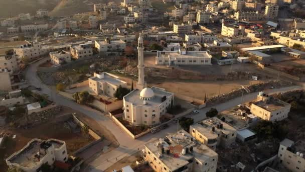 Palesztina Város Eizariya Mecsettel Légi Kilátással Jeruzsálem Közelében Maale Adumim — Stock videók