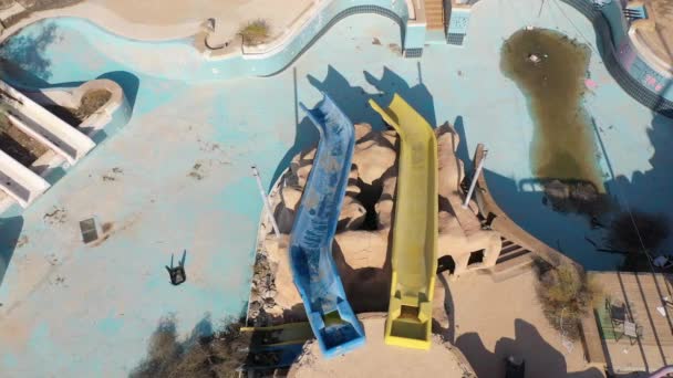 Fermé Parc Aquatique Abandonné Vue Aérienne Mer Morte Israëlapocalyptique Vision — Video