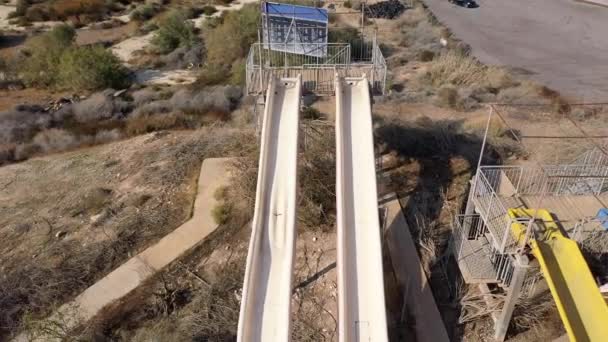 Fermé Parc Aquatique Abandonné Vue Aérienne Mer Morte Israëlapocalyptique Vision — Video