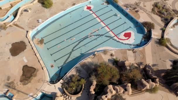 Fermé Parc Aquatique Abandonné Vue Aérienne Mer Morte Israëlapocalyptique Vision — Video