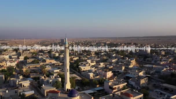 Fale Dźwiękowe Emitowane Wieży Meczetowej Minaret Aerial Dźwiękowa Wizualizacja Meczetu — Wideo stockowe