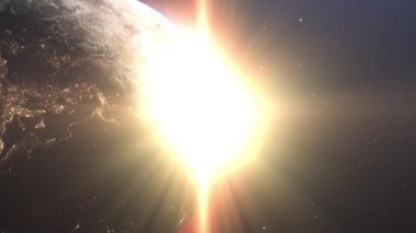 Nuclear Explosion outer Space View, Atom Hydrogen bomb explosion Destroying all life on earth