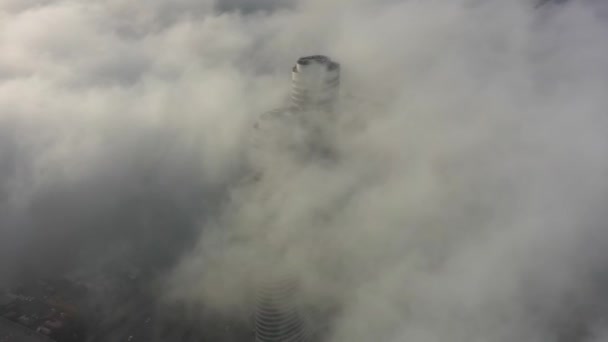 Skyscrapers Rise Cloud Aerial Tel Aviv Israeli Drone View Buildings — стокове відео
