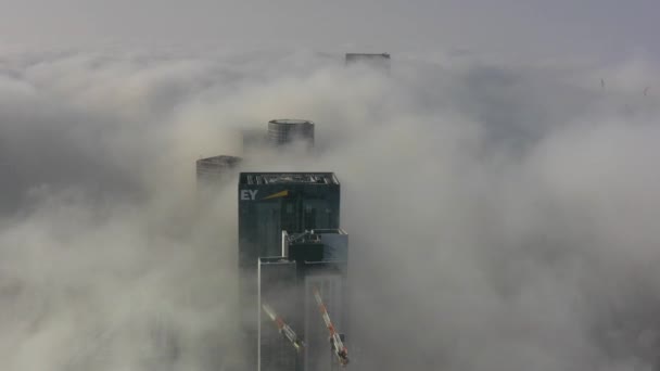 Rascacielos Elevándose Por Encima Las Nubes Aérea Tel Aviv Israeldrone — Vídeo de stock