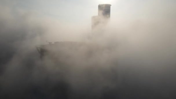 치솟은 마천루 Tel Aviv Israel Drone View Buildings Fogy Day — 비디오