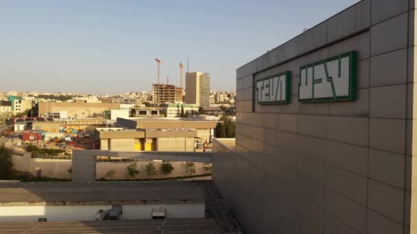 Aerial View Teva Pharmaceutical Industries Facility Jerusalemteva Pharmaceutical Industries Ltd — Stock video