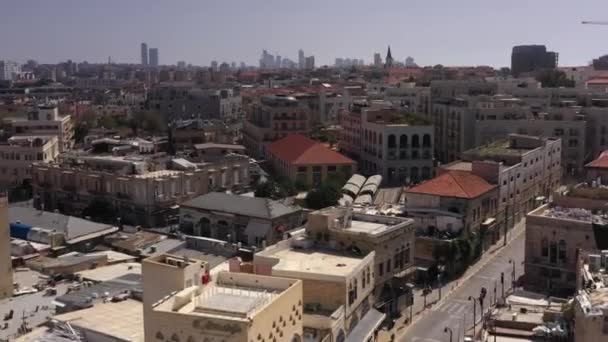 Jaffa和Tel Aviv查看 Aerialdrone查看电话Aviv和Jaffa屋顶 — 图库视频影像