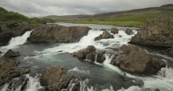 Zlanda Daki Fjarrgljfur Nehri Zlanda Nehri Nden Drone Görüntüsü Şubat — Stok video