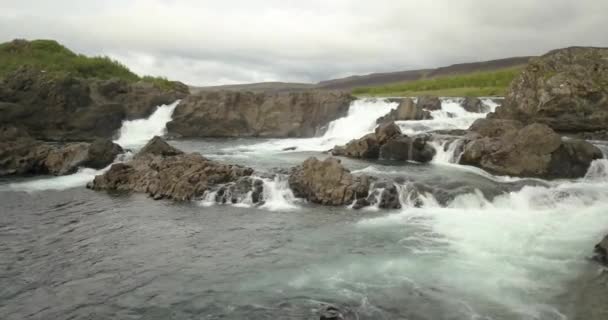 Pjarrgljfowl River Aerial Viewdrone View Iceland River February 2021 — 비디오