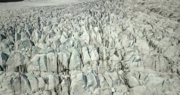 Letecký Výhled Lagunu Glacier Evropě Island Ridges Černým Popelem Tající — Stock video