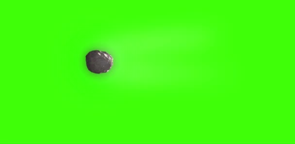 Asteroid Meteor Burning Green Background Realistic Visionmeteor Burning Fire Fast — Stock Video