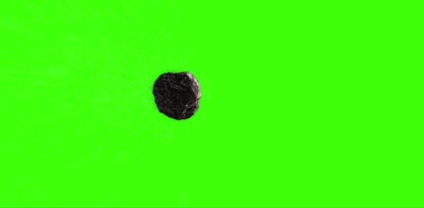 Asteroïde Meteor Branden Groene Achtergrond Realistische Visiemeteor Branden Brand Snelle — Stockvideo