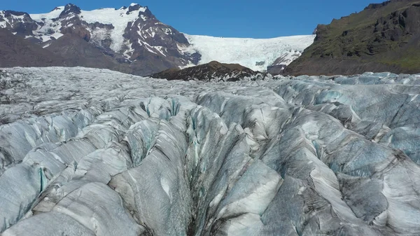 공중에서 Svnafellsjkull Glacier Iceland4K Drone Shot Svnafellsjkull Glacier September 2021 — 스톡 사진