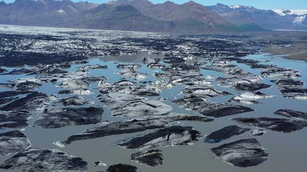 Veduta Aerea Parte Del Ghiacciaio Vatnajkull Drone Girato Dall Islanda — Foto Stock