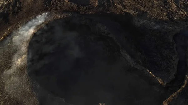 Uvnitř Spící Sopky Letecký Pohled Mount Fagradalsfjall Island4K Drone Výstřel — Stock fotografie