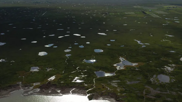 Fli Bird Reserve Iceland Aerial View4K Drone Shot Iceland September Stock Image