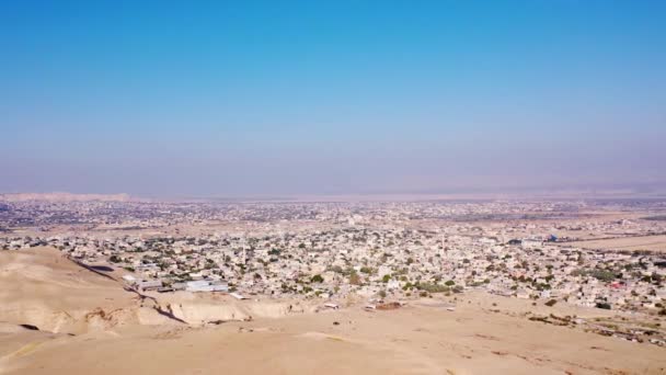 Nuclear Atom Explosion City Desert Vista Aérea Drone View Jericho — Vídeo de Stock