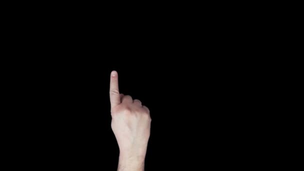 Mannelijke hand kraan en schuif het scherm — Stockvideo