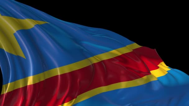 Flagge der Demokratischen Republik Kongo — Stockvideo