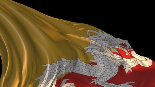 Прапор Бутану — стокове відео