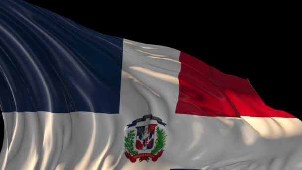 Dominik Cumhuriyeti Bayrağı — Stok video