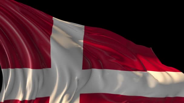 Bandera de Dinamarca — Vídeo de stock