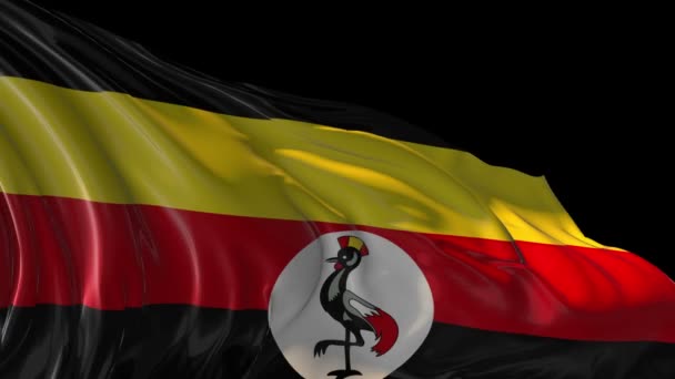 Bandera de uganda — Vídeos de Stock