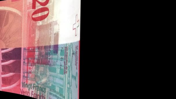 İsviçre Frangı banknot Geçişi — Stok video