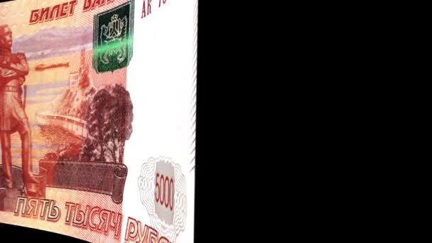 Російський рубль банкнота переходу — стокове відео