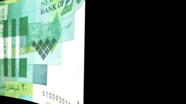 Izraelský šekel bankovka přechod — Stock video