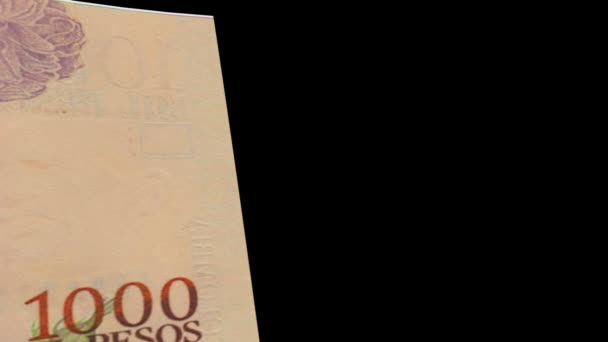 Kolumbie bankovka Stírač — Stock video