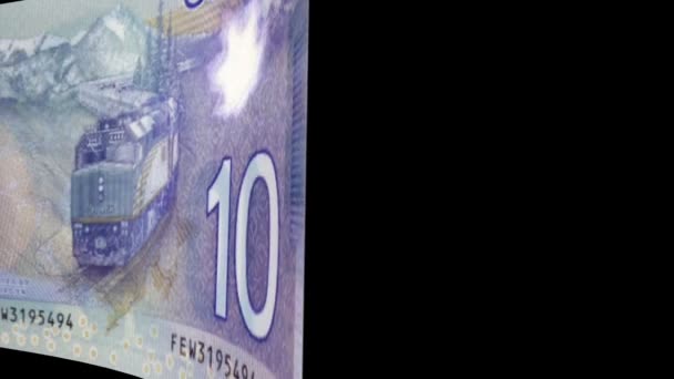 Banconota in dollari canadesi Transizione — Video Stock