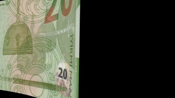 Azerbaijan-Banknotenwischer — Stockvideo