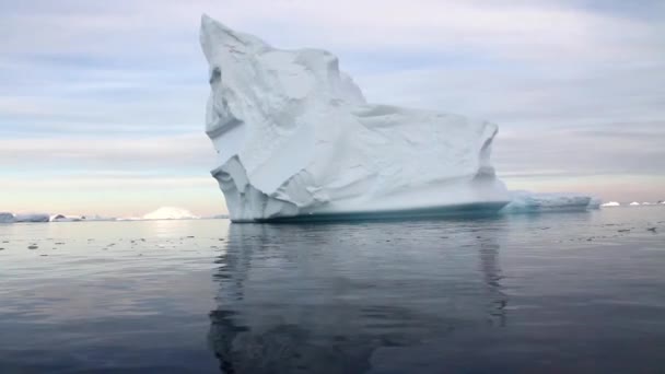 Navegando por um iceberg flutuando — Vídeo de Stock