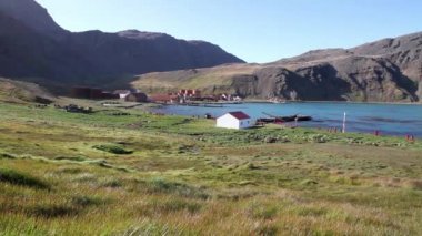 Antarktika peyzaj dağlar ve deniz