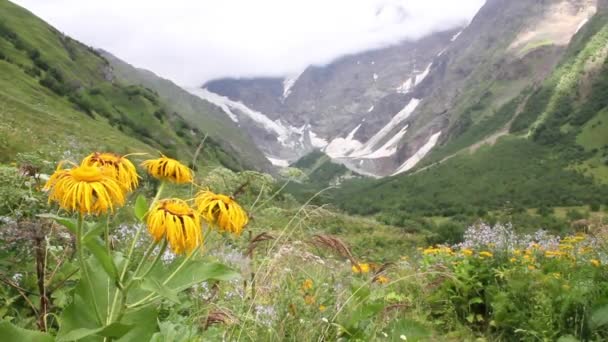 Svaneti heuvels en bergen — Stockvideo