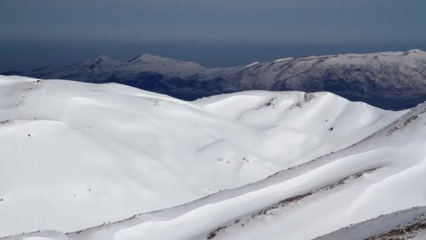 Snowy mountain landscape — Stock Video