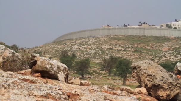 Ściana Północna Jerozolimy zabezpieczeń — Wideo stockowe