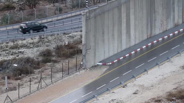 Jerusalén Norte Muro de seguridad — Vídeo de stock