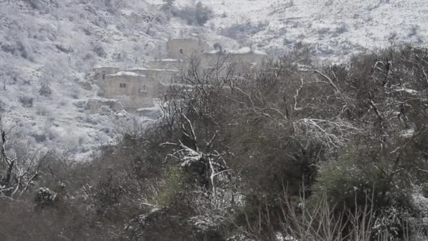 Lifta Jerusalén en la nieve — Vídeos de Stock