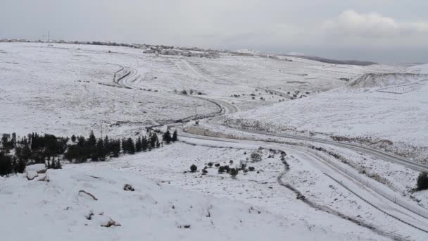 Jeruzalem weg in de sneeuw — Stockvideo