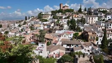 Granada, İspanya 'nın havadan panoramik görüntüsü