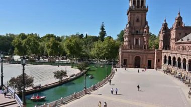 Seville, İspanya - 25 Eylül 2025 - Plaza de Espaa, Seville, İspanya